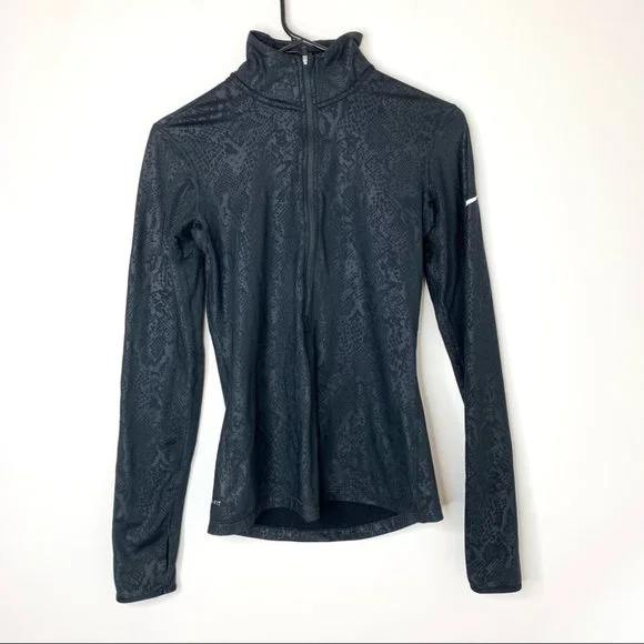 Nike Dri-Fit Black Embossed Snake Print Pullover Size Small - Picture 4 of 5